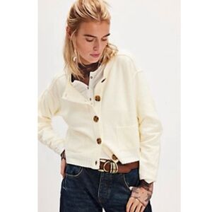 Free People Luna Cardigan Sweater in Ivory.